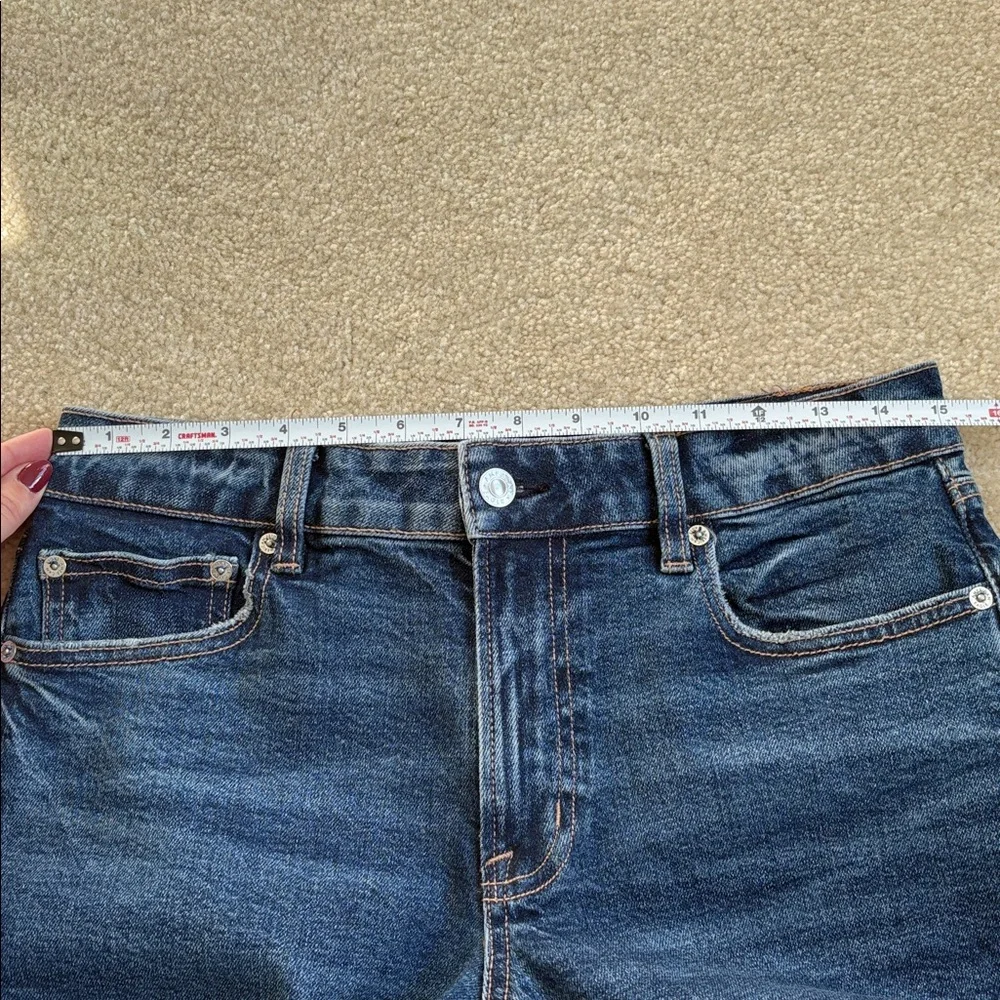 American Eagle Low Rise Baggy Wide Leg Women’s Size 6 Short New Dark Wash - Picture 11 of 11